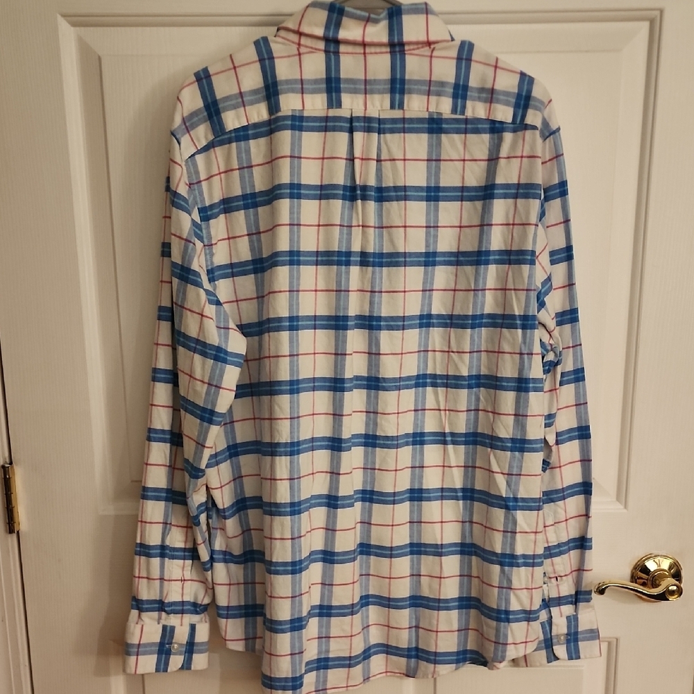 Vineyard Vines White Shirt with Blue and Red Plaid - Picture 4 of 4